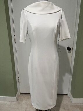 Adriana Papell NWT Ivory Crepe Dress